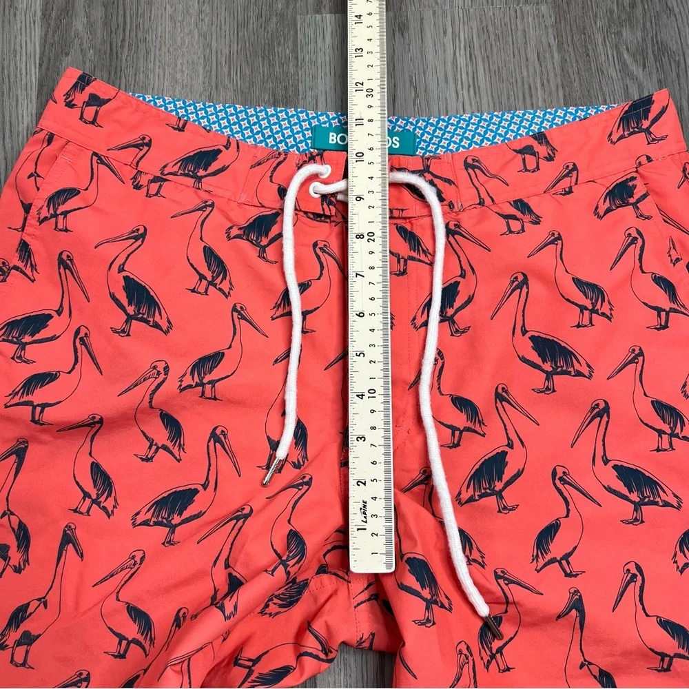 Bonobos Swim Trunks Board‎ Shorts Mens Size 31 Pelicans Coral Blue 9” Inseam